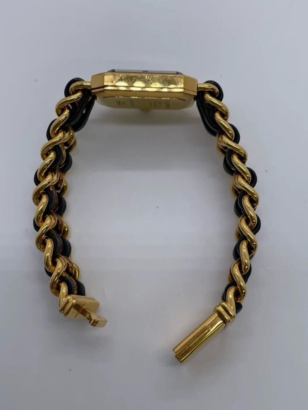 CHANEL Black and Gold Chain-Link Octagonal Dial Watch - Picture 4 of 7